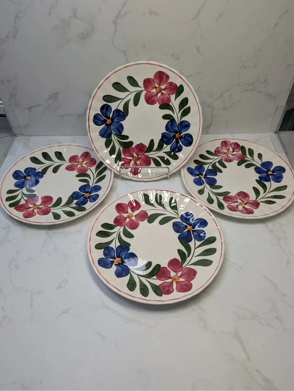 Blue Ridge Laurel Wreath Luncheon Salad Plates Set of 4 8.5